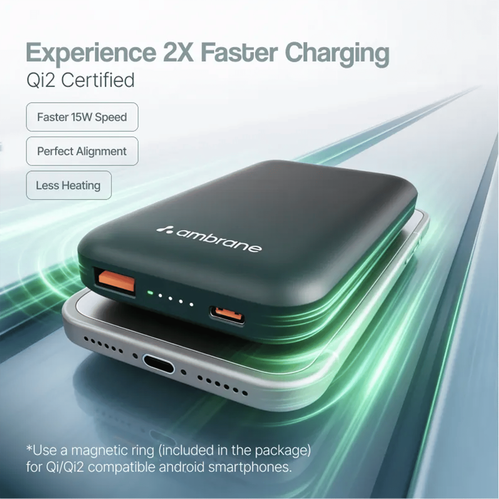 Ambrane AerosynQ Snap 2 10000 mAh 22.5W Fast Charging Power Bank (1 Type A Port, 1 Type C Port, MagSafe Compatible, SafeCharge Technology, Black & Green) Ambrane AerosynQ Snap 2 10000 mAh 22.5W Fast Charging Power Bank (1 Type A Port, 1 Type C Port, MagSafe Compatible, SafeCharge Technology, Black & Green)_8