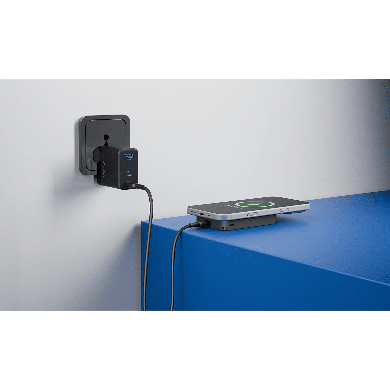 Urbn Slate 10000 mAh 20W Fast Charging Power Bank (2 Type C Ports, MagSafe Compatible, Premium Metallic Finish, LED Display, Black)_14