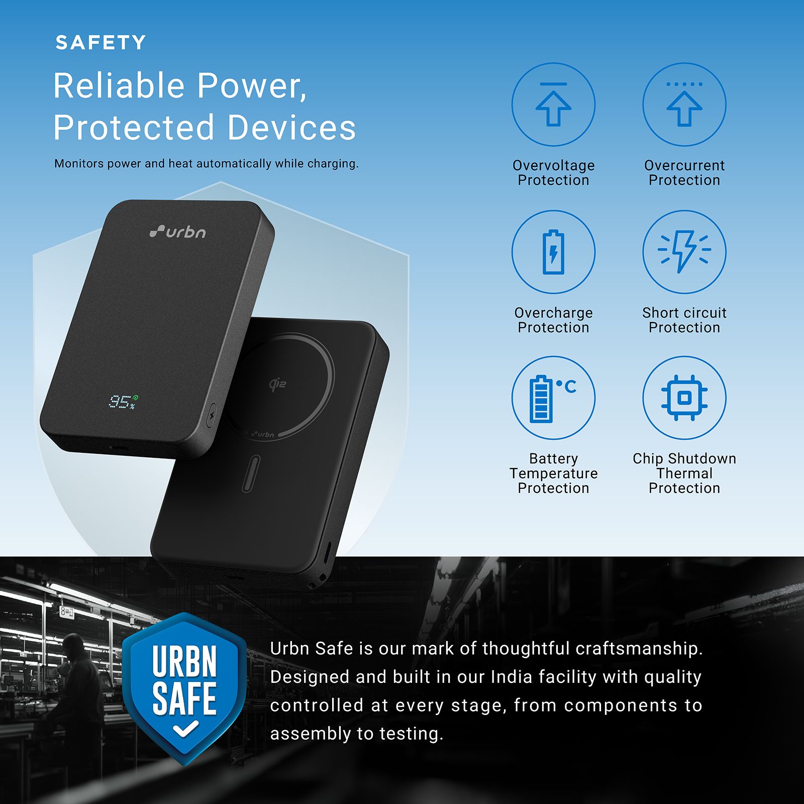 Urbn Slate 10000 mAh 20W Fast Charging Power Bank (2 Type C Ports, MagSafe Compatible, Premium Metallic Finish, LED Display, Black)_15