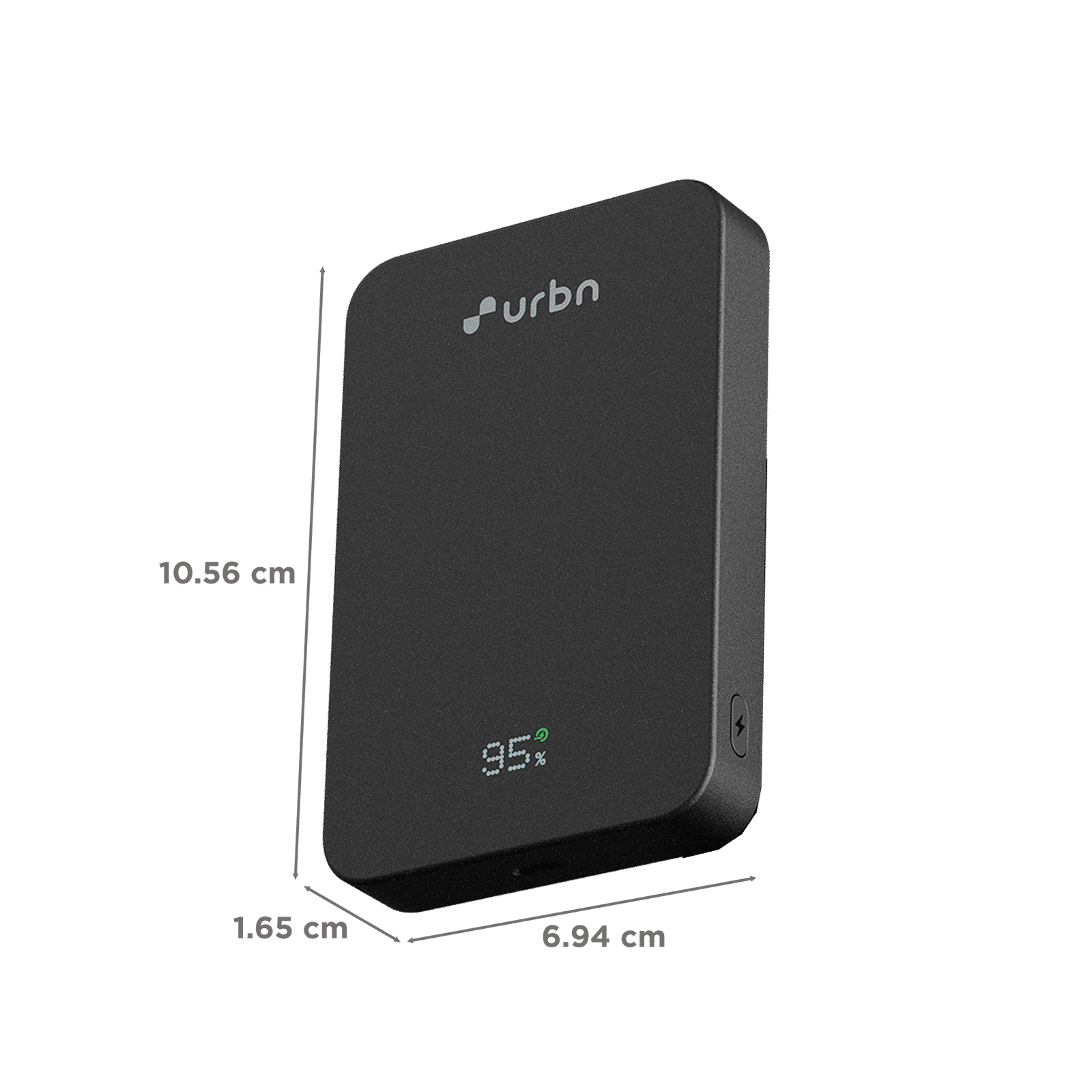 Urbn Slate 10000 mAh 20W Fast Charging Power Bank (2 Type C Ports, MagSafe Compatible, Premium Metallic Finish, LED Display, Black)_2