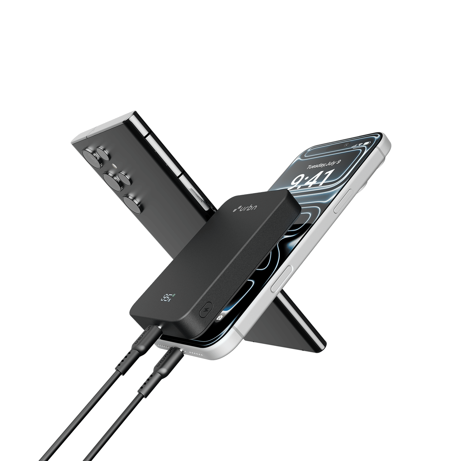 Urbn Slate 10000 mAh 20W Fast Charging Power Bank (2 Type C Ports, MagSafe Compatible, Premium Metallic Finish, LED Display, Black)_5