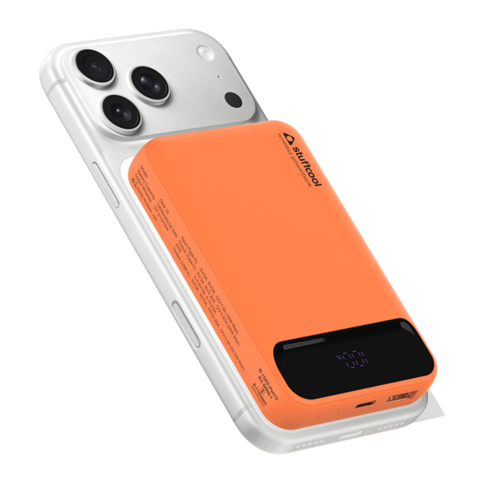 Stuffcool Click 10 10000 mAh 20W Fast Charging Power Bank ( 1 Type C & 1 Type A Port, MagSafe Compatible, Digital Display, Orange) Stuffcool Click 10 10000 mAh 20W Fast Charging Power Bank ( 1 Type C & 1 Type A Port, MagSafe Compatible, Digital Display, Orange)_4