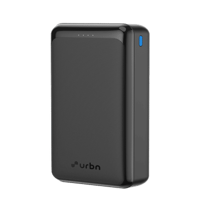 urbn UPR217 20000 mAh 35W Fast Charging Power Bank (2 Type A & 1 Type C Ports, Battery Temperature Protection, Black)