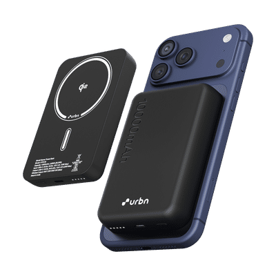 urbn UPR139 10000 mAh 20W Fast Charging Power Bank (1 Type C Port, Strong Magnetic Hold, MagSafe Compatible, Pass Through Charging, Black)