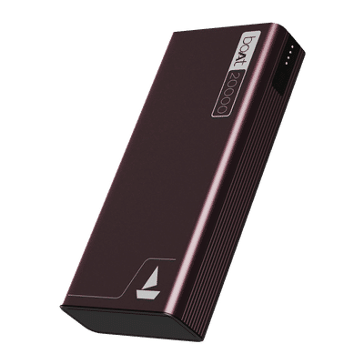 boAt Energyshroom PB400 20000 mAh 22.5W Fast Charging Power Bank (2 Type A, 1 Type C & 1 Micro USB Ports, Sleek Aluminium Casing, 12 Layer Smart IC Protection, Burgundy)