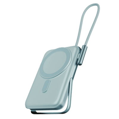 boAt EnergyShroom PB330 Magnacharge 10000 mAh 22.5W Fast Charging Power Bank (1 Type C 2-Way Port, 1 Built In Type C Cable, Durable Aluminium Casing, MagSafe Compatible, Aqua)