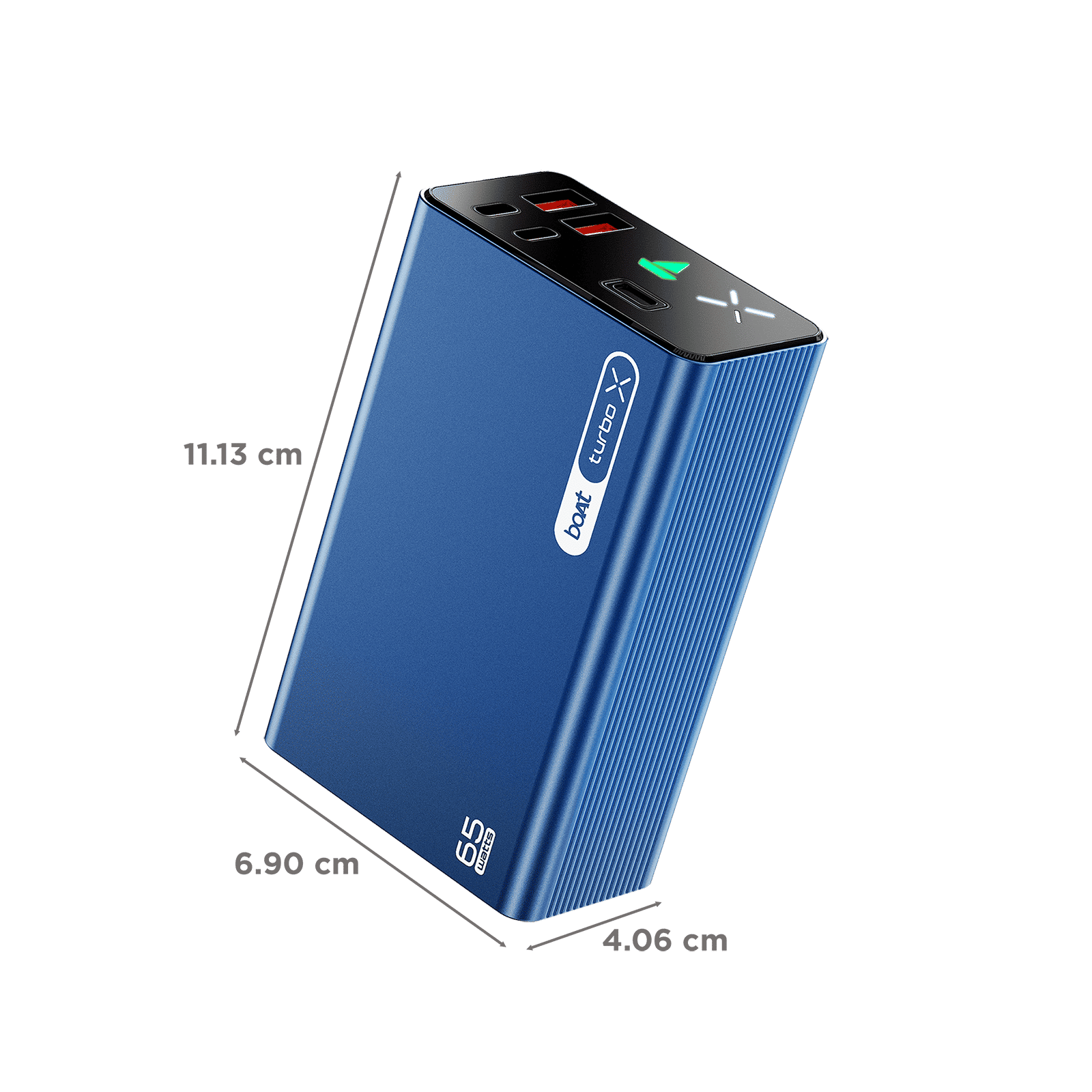 boAt Energyshroom Turbo X 30000 mAh 65W Fast Charging Power Bank (2 Type A, 2 Type C Ports, LED Indicator, Navy Blue) boAt Energyshroom Turbo X 30000 mAh 65W Fast Charging Power Bank (2 Type A, 2 Type C Ports, LED Indicator, Navy Blue)_3