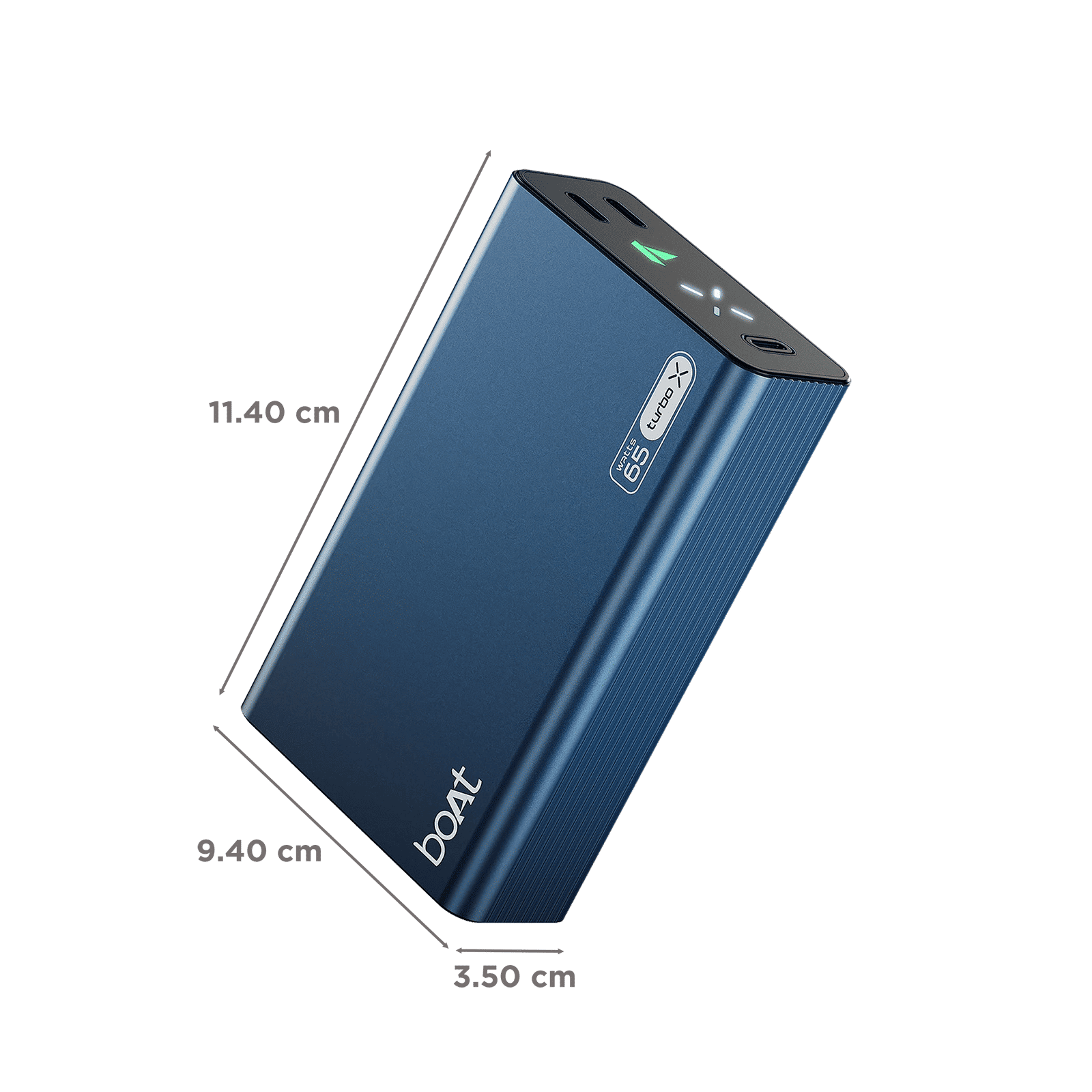 boAt Energyshroom Turbo X 20000 mAh 65W Fast Charging Power Bank (2 Type C Ports, LED Indicator, Navy Blue) boAt Energyshroom Turbo X 20000 mAh 65W Fast Charging Power Bank (2 Type C Ports, LED Indicator, Navy Blue)_3