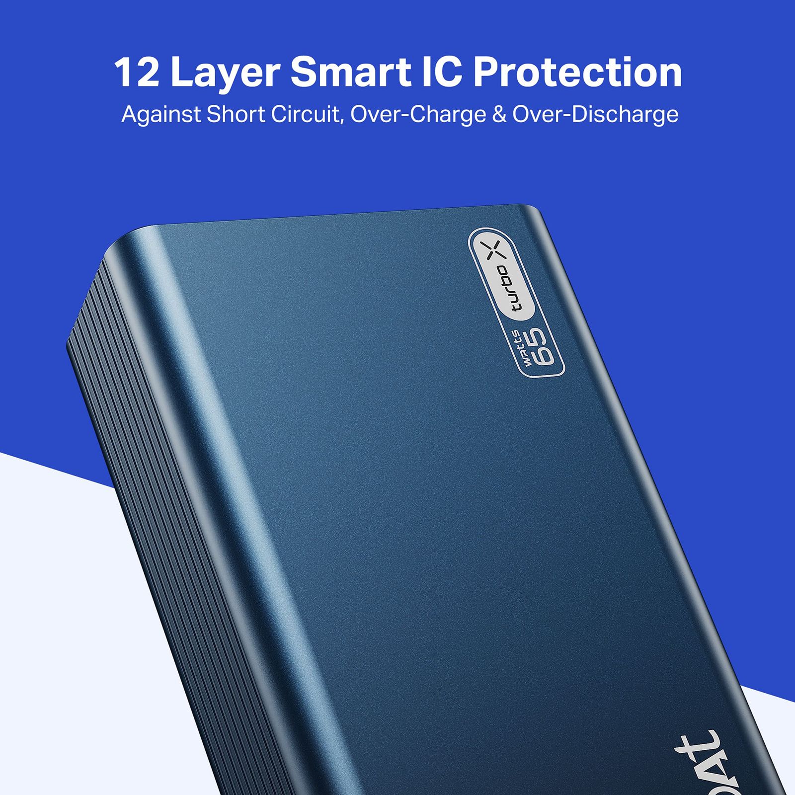 boAt Energyshroom Turbo X 20000 mAh 65W Fast Charging Power Bank (2 Type C Ports, LED Indicator, Navy Blue) boAt Energyshroom Turbo X 20000 mAh 65W Fast Charging Power Bank (2 Type C Ports, LED Indicator, Navy Blue)_8