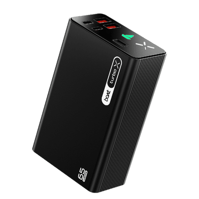 boAt Energyshroom Turbo X 30000 mAh 65W Fast Charging Power Bank (2 Type A, 2 Type C Ports, LED Indicator, Onyx Black)