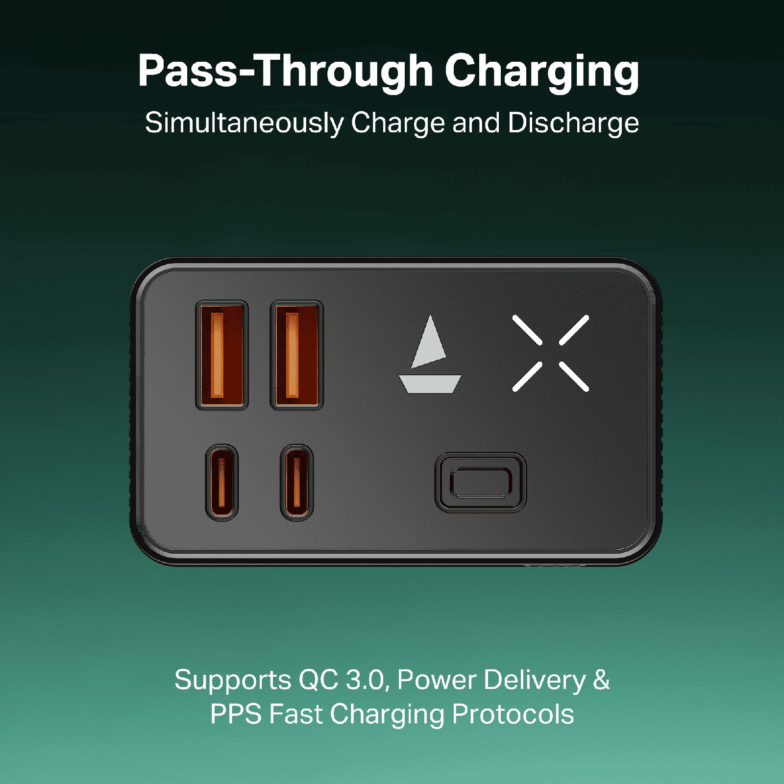 boAt Energyshroom Turbo X 30000 mAh 65W Fast Charging Power Bank (2 Type A, 2 Type C Ports, LED Indicator, Onyx Black) boAt Energyshroom Turbo X 30000 mAh 65W Fast Charging Power Bank (2 Type A, 2 Type C Ports, LED Indicator, Onyx Black)_5