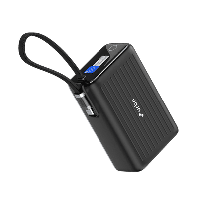 urbn Mega Stack 25000 mAh 100W Fast Charging Power Bank (1 Type A & 1 Type C Ports, 1 Built-in Type-C Cable, Smart Digital Display, Black)