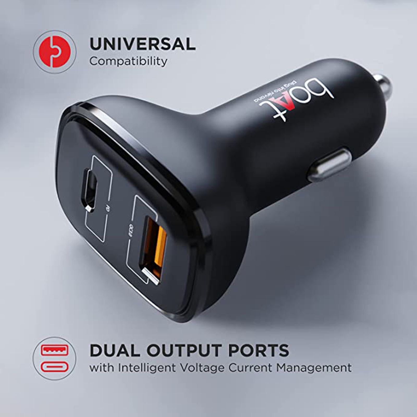 boAt Dual QC PD 42W Type A & Type C 2 Port Car Charger (Type A to Type C, Smart IC Protection, Black) boAt Dual QC PD 42W Type A & Type C 2 Port Car Charger (Type A to Type C, Smart IC Protection, Black)_4
