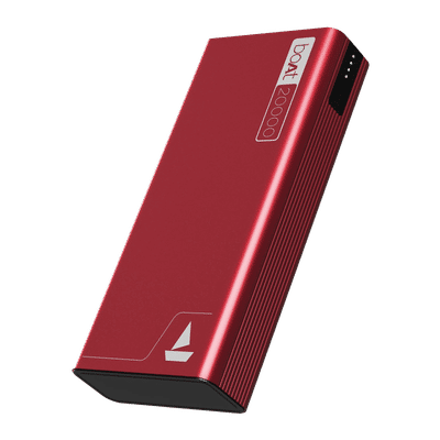 boAt EnergyShroom PB400 20000 mAh 22.5W Fast Charging Power Bank (2 Type A, 1 Type C & 1 Micro USB Port, Sleek Aluminium Casing, 12 Layer Smart IC Protection, Martian Red)