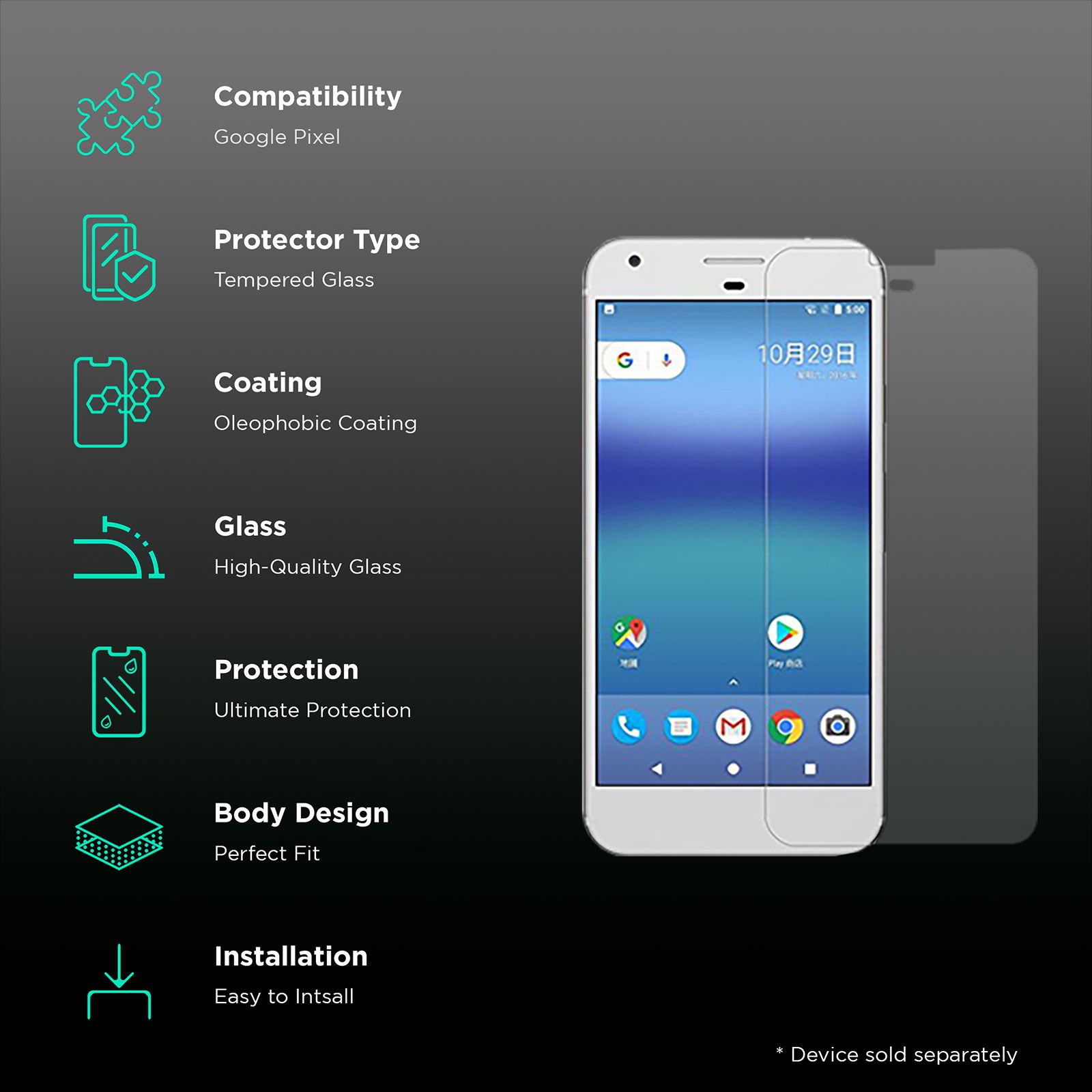 scratchgard SGTGGP Tempered Glass for Google Pixel (Fingerprint Resistant) scratchgard SGTGGP Tempered Glass for Google Pixel (Fingerprint Resistant)_3