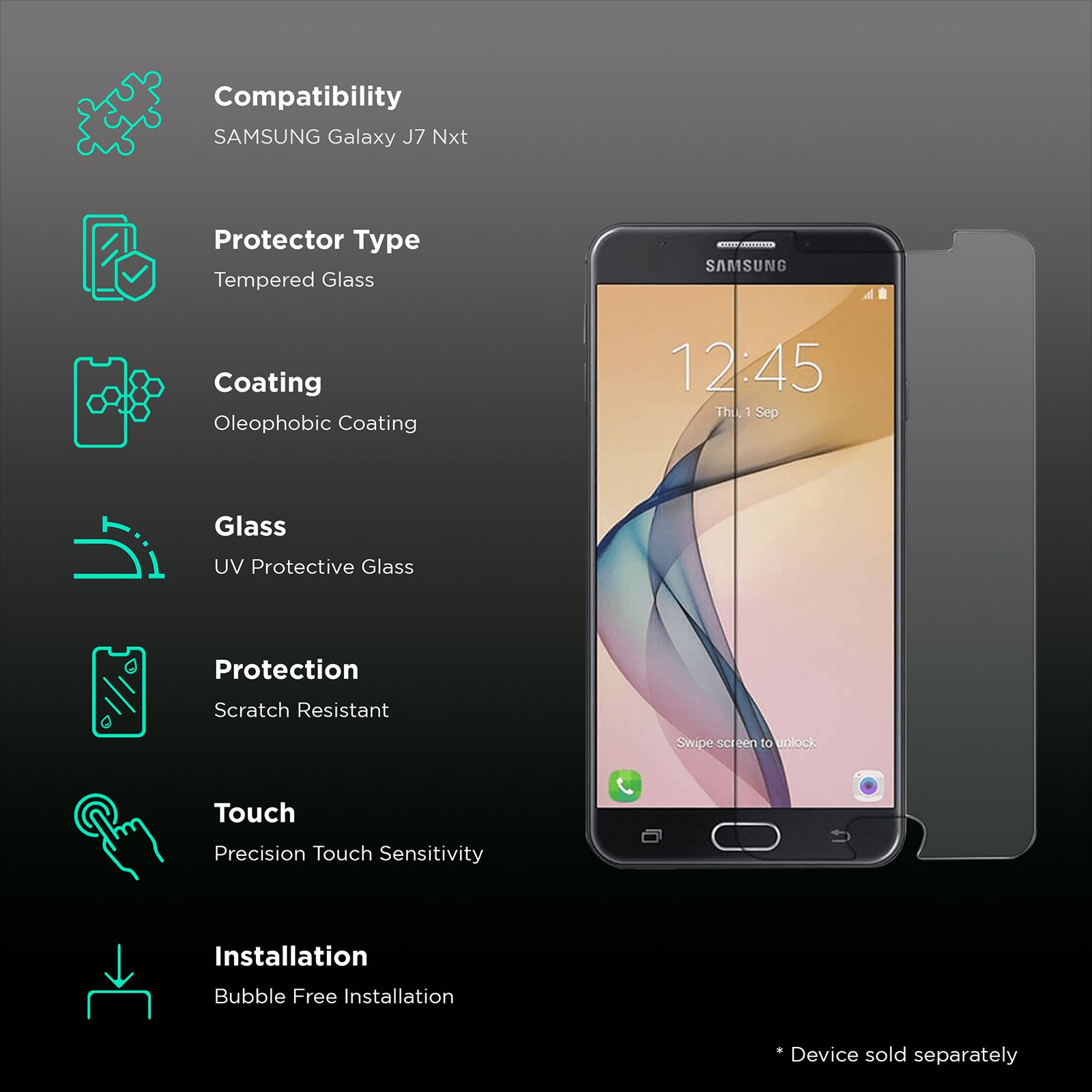 scratchgard SGTGJ7NXT Tempered Glass for Samsung Galaxy J7 Nxt (Scratch Resistant) scratchgard SGTGJ7NXT Tempered Glass for Samsung Galaxy J7 Nxt (Scratch Resistant)_2
