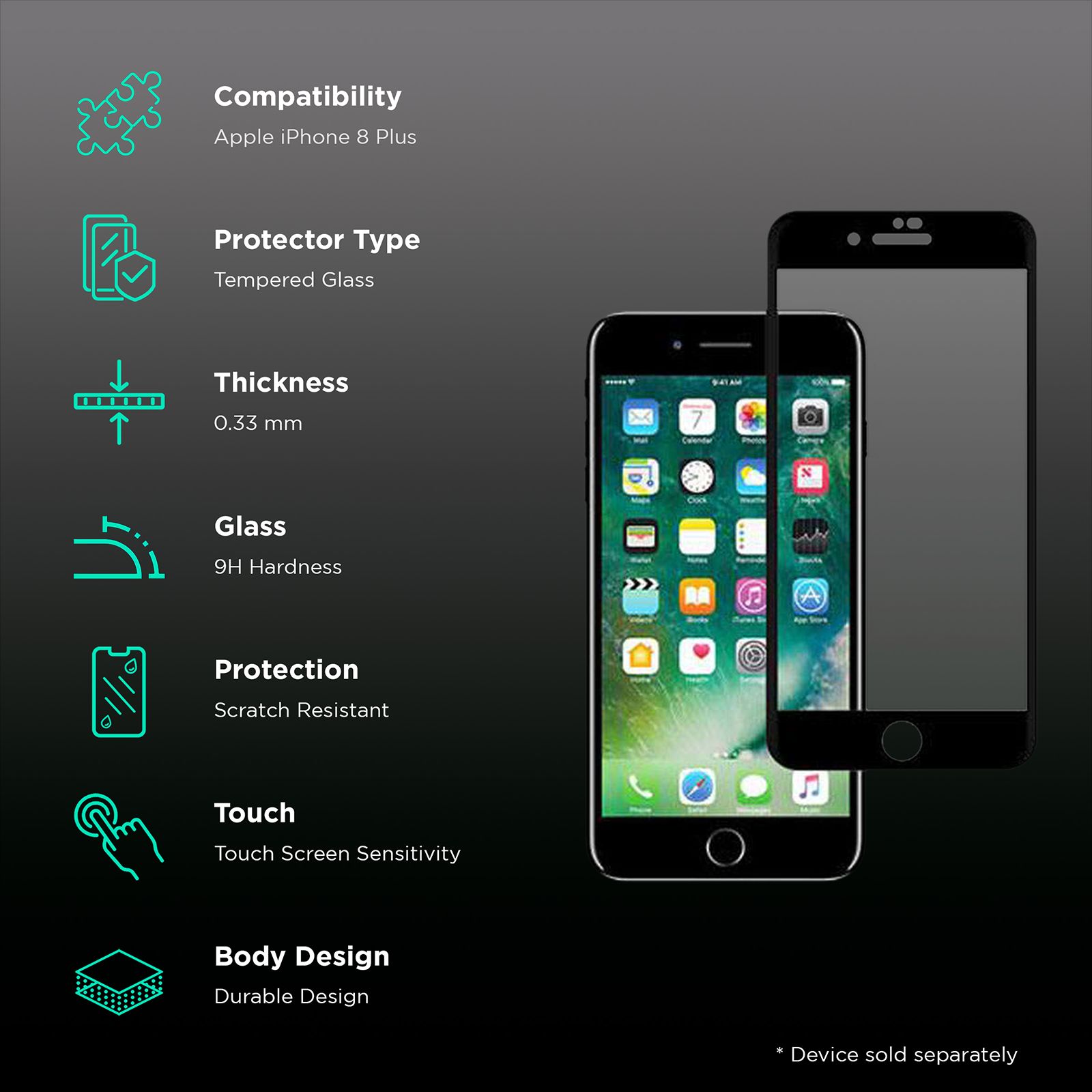 stuffcool MGGP3DIP8P 3D Full Screen Tempered Glass for Apple iPhone 8 Plus (Bubble Free Installation)_2