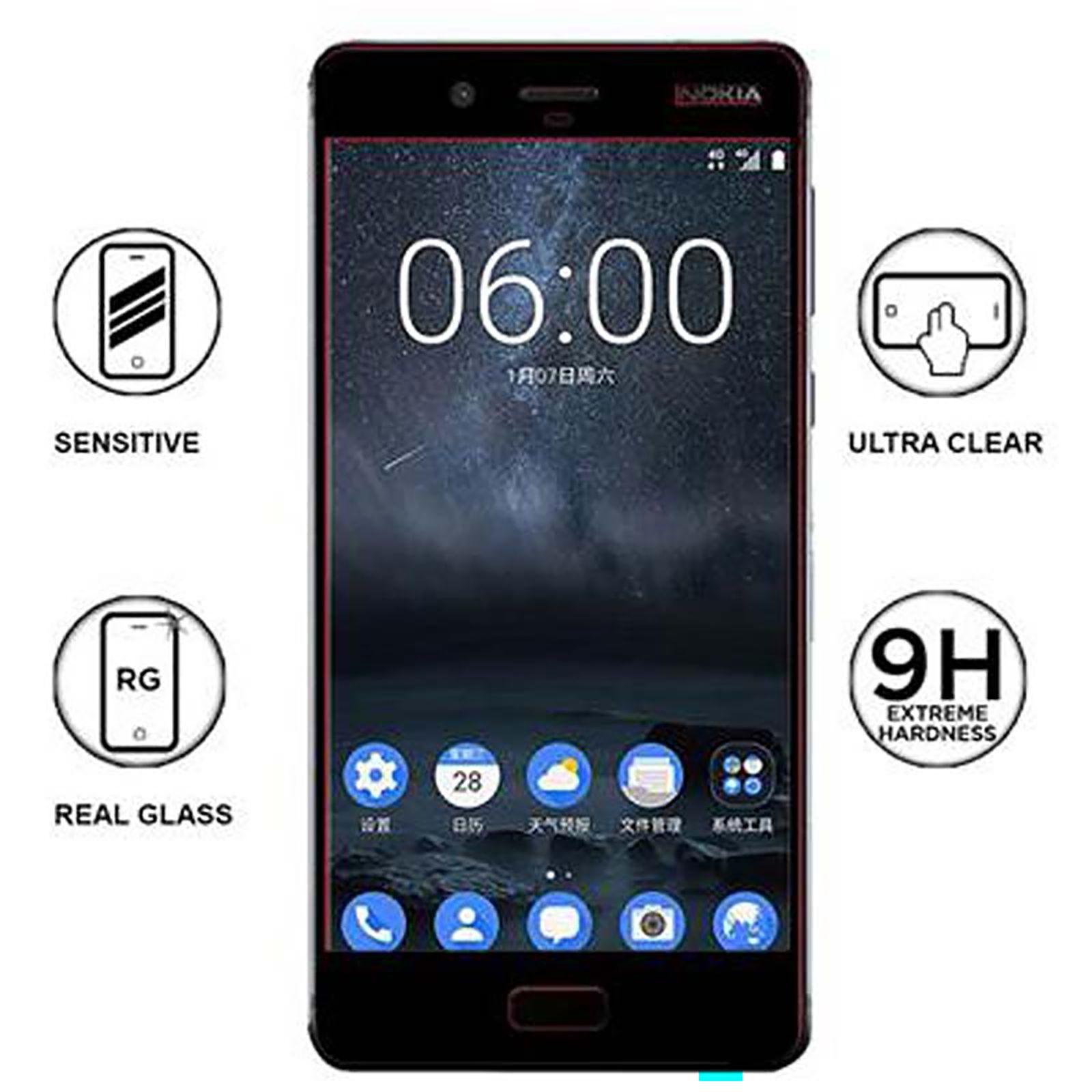 stuffcool Mighty 2.5D Tempered Glass for Nokia 8 (9H Hardness) stuffcool Mighty 2.5D Tempered Glass for Nokia 8 (9H Hardness)_4