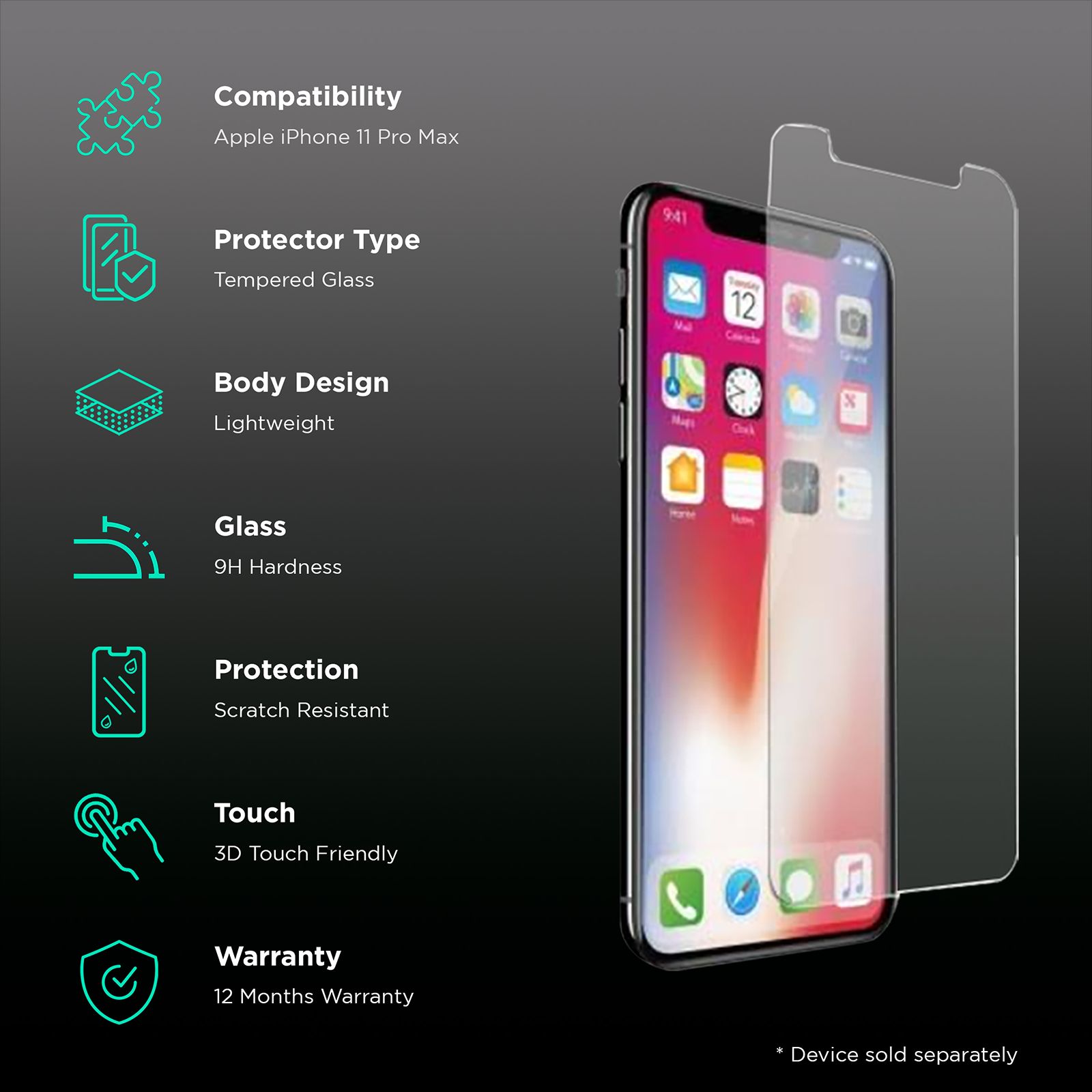 Brilyant Catz Tempered Glass Screen Protector for Apple iPhone 11 Pro Max (Ultra Transparent Visibility) Brilyant Catz Tempered Glass Screen Protector for Apple iPhone 11 Pro Max (Ultra Transparent Visibility)_3