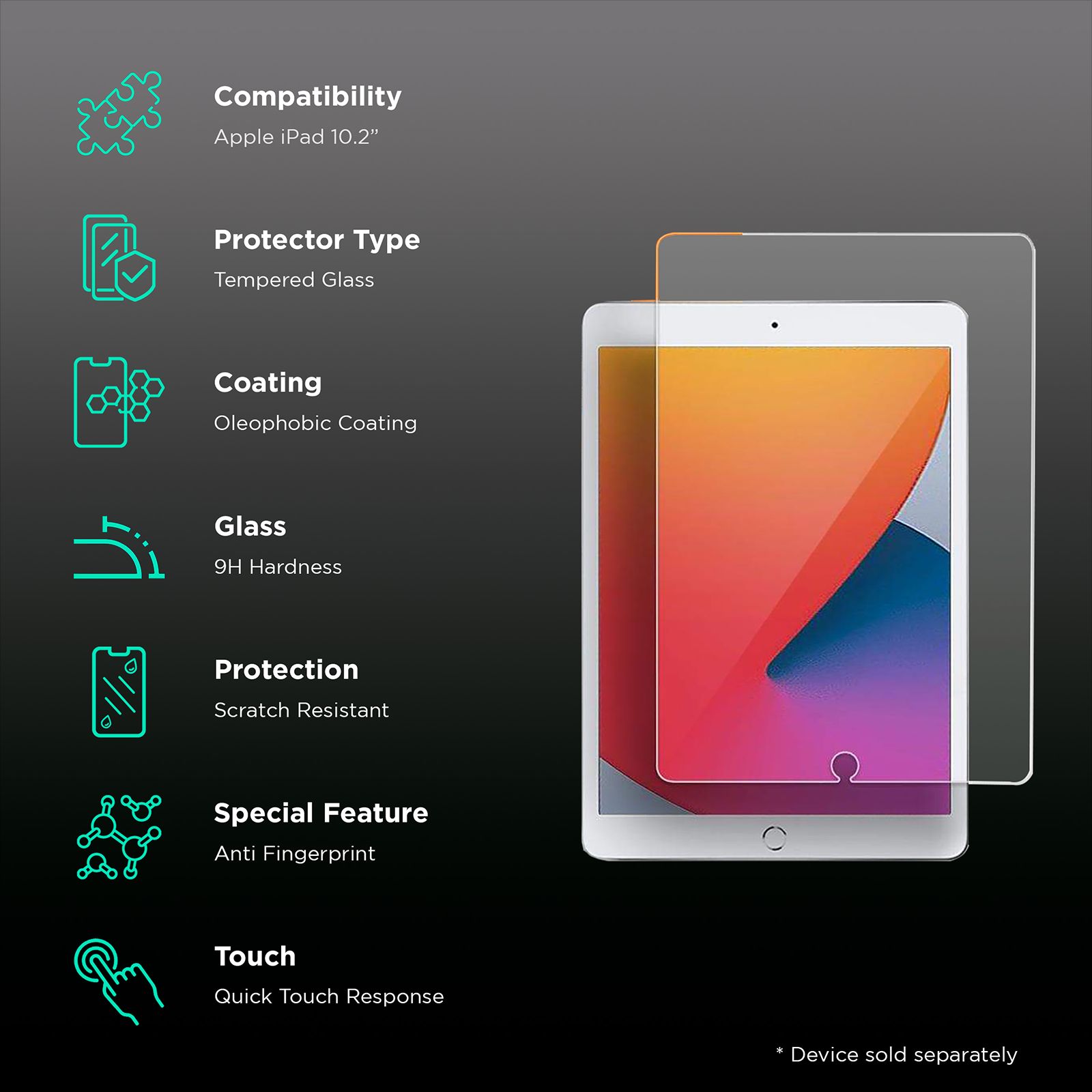 spigen GLAS.tR Slim Screen Protector for Apple iPad 10.2 Inch (Scratch Protection)_2