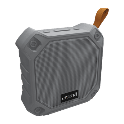 Croma 5W Portable Bluetooth Speaker (Water Proof, 21 Hours Playback Time, True Wireless Stereo Function, Grey)