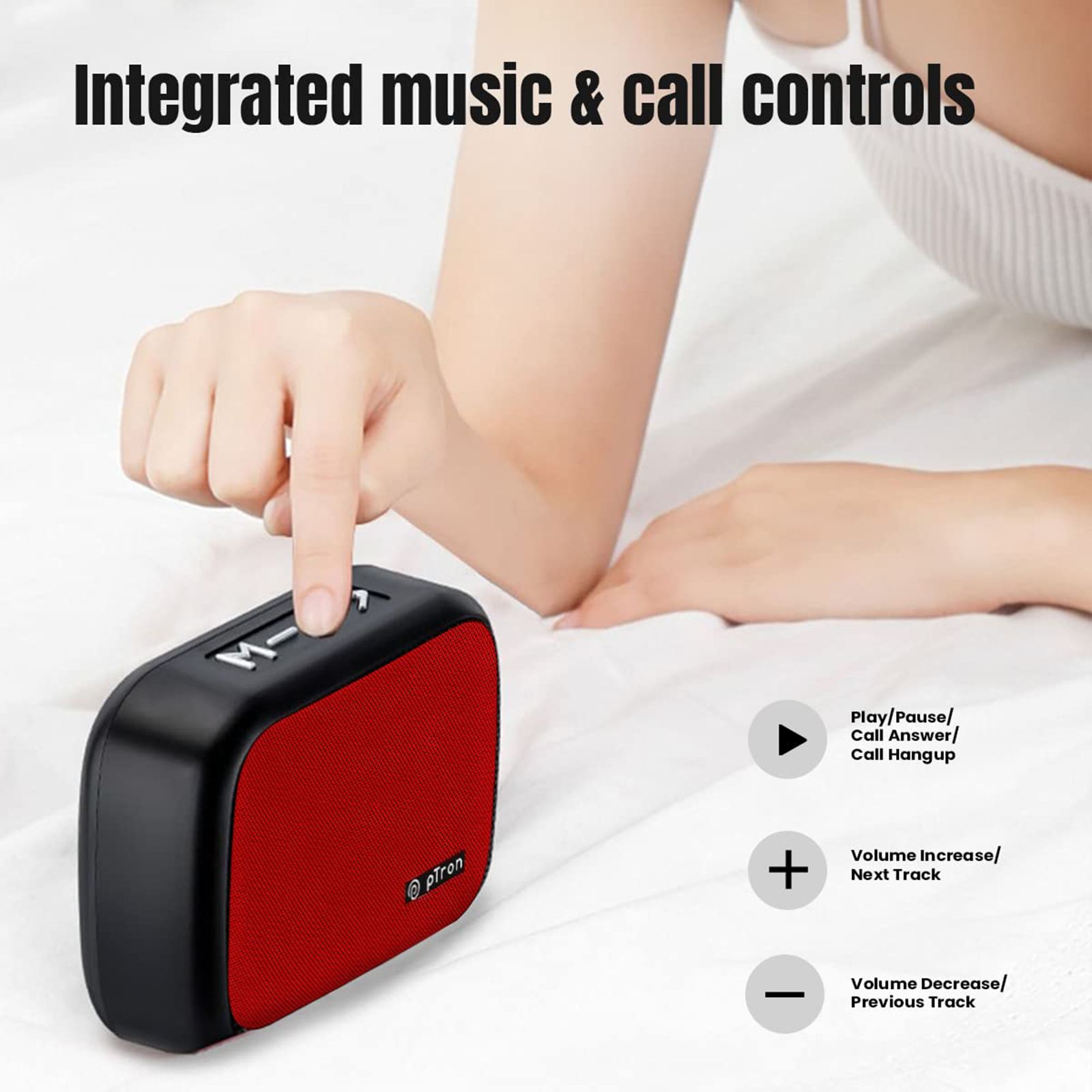 pTron Sonor Evo 5W Portable Bluetooth Speaker (Integrated Music & Call Control, Mono Channel, Red) pTron Sonor Evo 5W Portable Bluetooth Speaker (Integrated Music & Call Control, Mono Channel, Red)_4