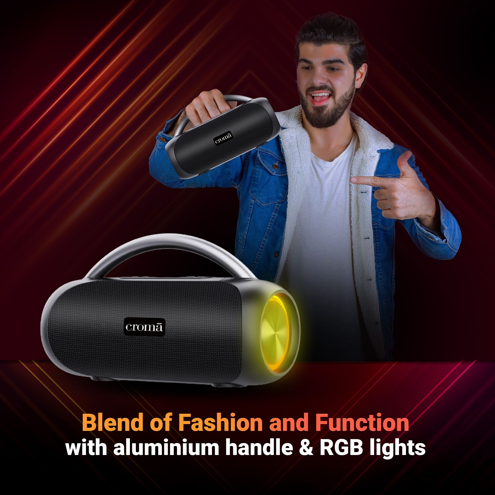 Croma 20W Portable Bluetooth Speaker (IPX5 Water Resistant, 5 Hours Playback Time, Premium Black) Croma 20W Portable Bluetooth Speaker (IPX5 Water Resistant, 5 Hours Playback Time, Premium Black)_12