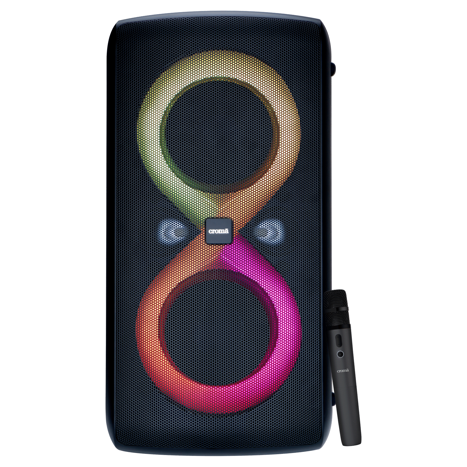 Croma 200W Bluetooth Party Speaker with UHF Mic (6000mAh Power Bank, Black) Croma 200W Bluetooth Party Speaker with UHF Mic (6000mAh Power Bank, Black)_1