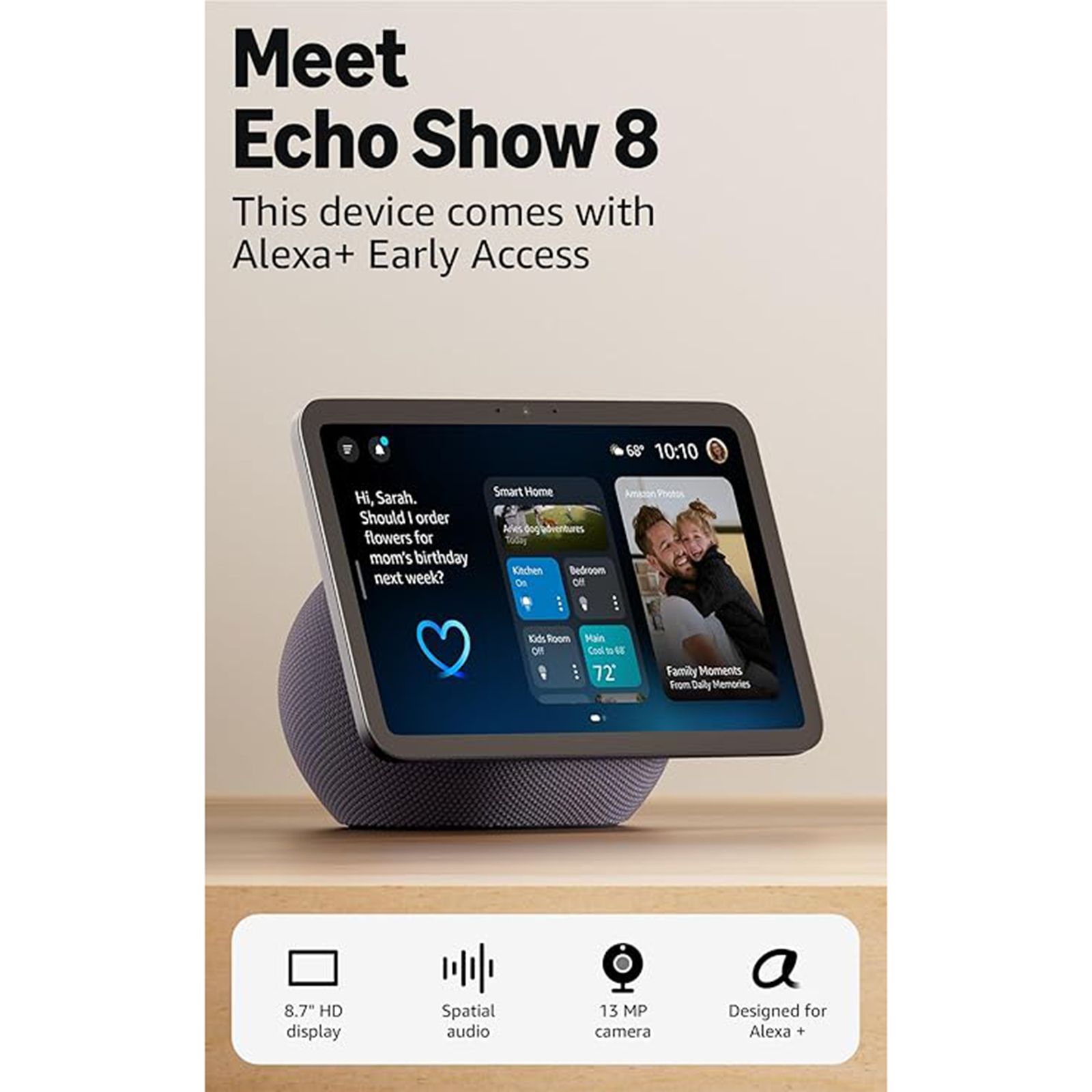 Amazon Echo Show 8 (newest model) Built-in Alexa 8.7 Inches HD Touchscreen Smart Home Device (Alexa+ Early Access, Graphite) Amazon Echo Show 8 (newest model) Built-in Alexa 8.7 Inches HD Touchscreen Smart Home Device (Alexa+ Early Access, Graphite)_2