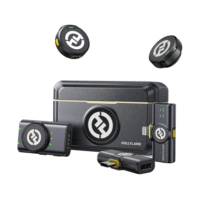 HOLLYLAND Lark M2 Combo 2 Type C, Lightning Wireless Microphone with Hi-Fi Sound (Black)