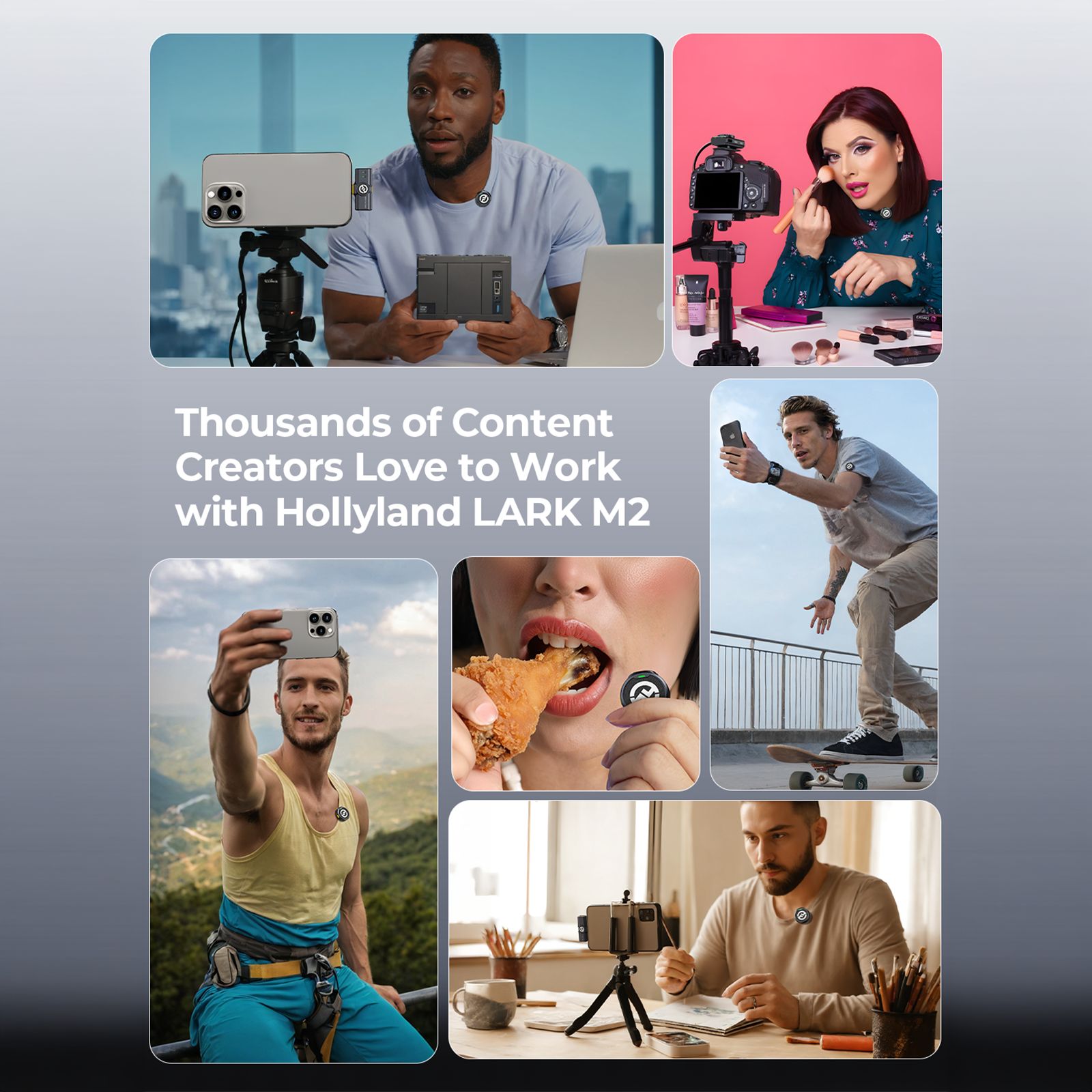 HOLLYLAND Lark M2 Combo 2 Type C, Lightning Wireless Microphone with Hi-Fi Sound (Black)_9