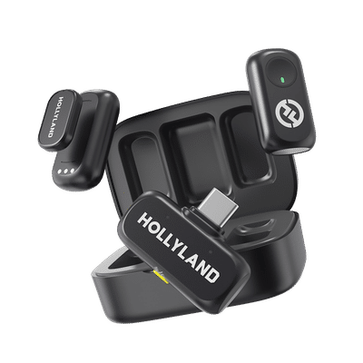 HOLLYLAND Lark A1 Duo 2 Type C Wireless Microphone with Auto-Limit Clip Protection