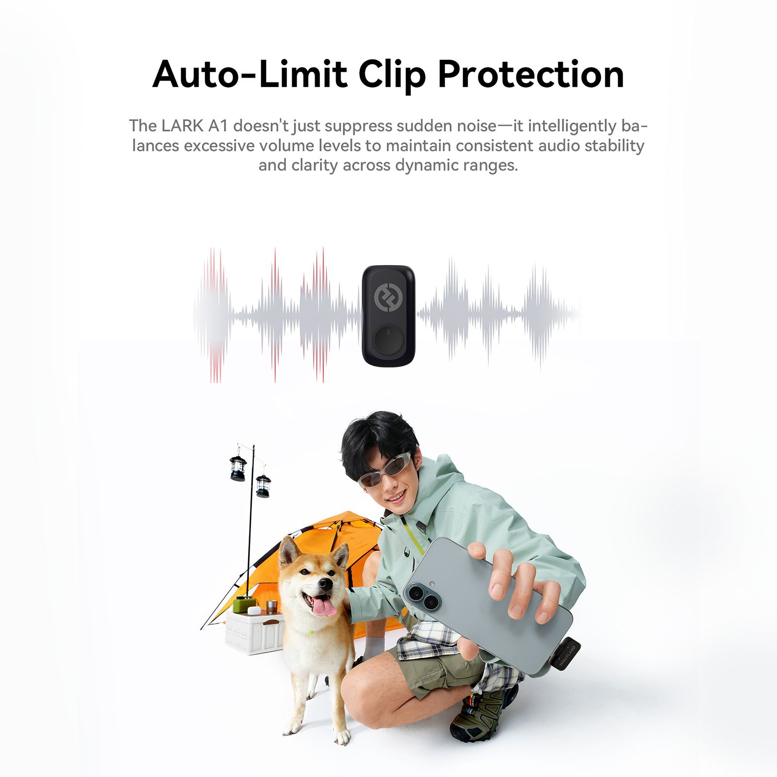 HOLLYLAND Lark A1 Duo 2 Type C Wireless Microphone with Auto-Limit Clip Protection_4
