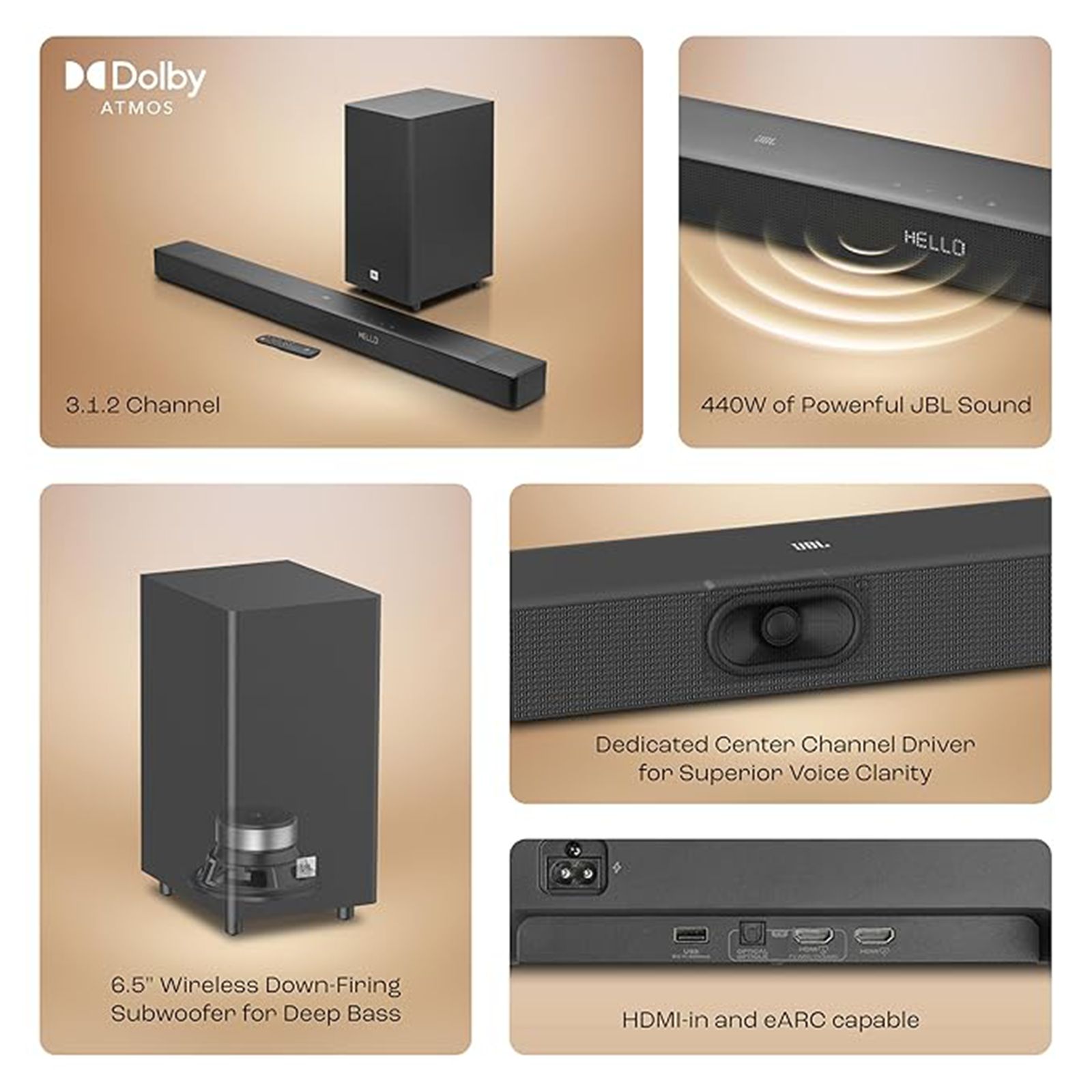 JBL CINEMA SB595 440W Bluetooth Soundbar with Remote (True Dolby Atmos, 3.1.2 Channel, Black) JBL CINEMA SB595 440W Bluetooth Soundbar with Remote (True Dolby Atmos, 3.1.2 Channel, Black)_7