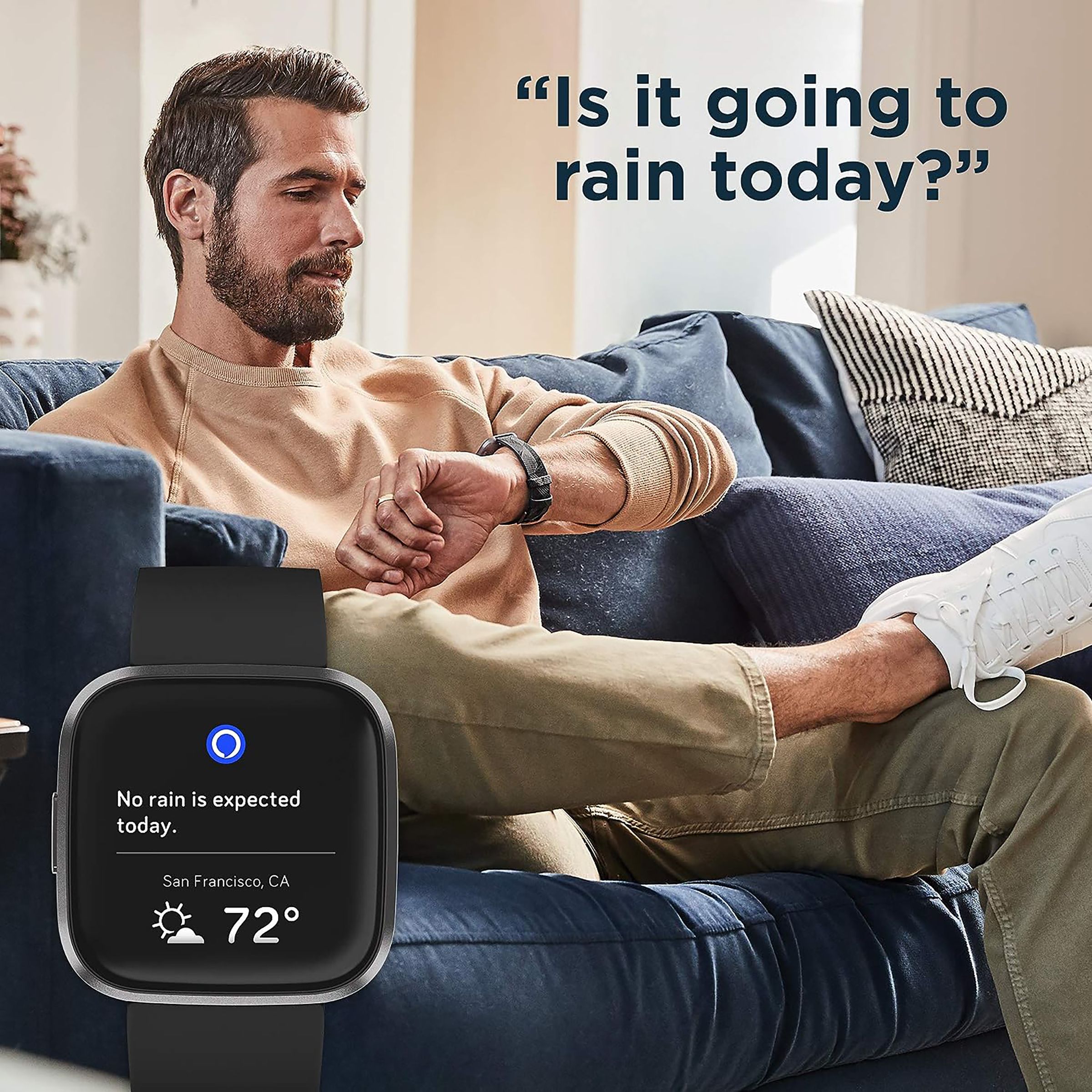fitbit Versa 2 Smartwatch (Color AMOLED Touchscreen Display, FB507BKBK, Black/Carbon, Elastomer Band)_9