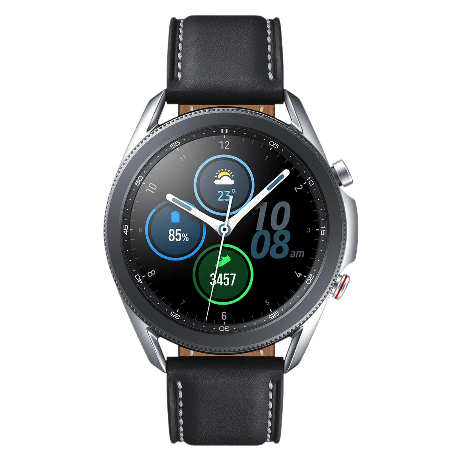 SAMSUNG Galaxy Watch3 GPS+Wi-Fi+4G SIM+Bluetooth Tizen OS Smartwatch (45mm Super AMOLED Display, Water Resistant, Black Strap)_1