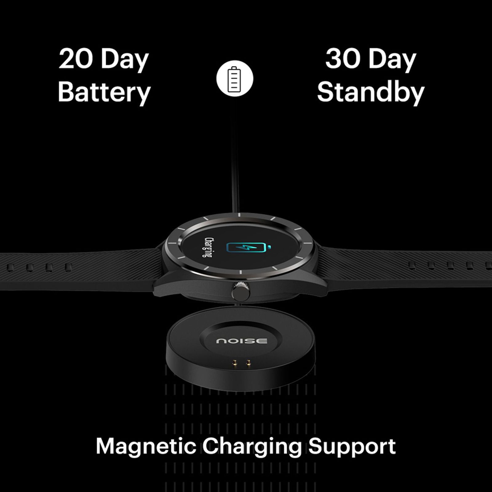 noise NoiseFit Endure Smart Watch with 9 Sports Modes (32.5mm TFT LCD Display, IP68 Water Resistant, Charcoal Black Strap)_12