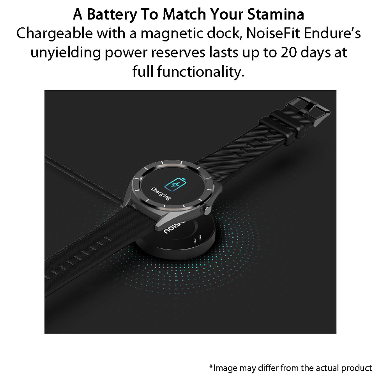 noise NoiseFit Endure Smart Watch with 9 Sports Modes (32.5mm TFT LCD Display, IP68 Water Resistant, Charcoal Black Strap)_16