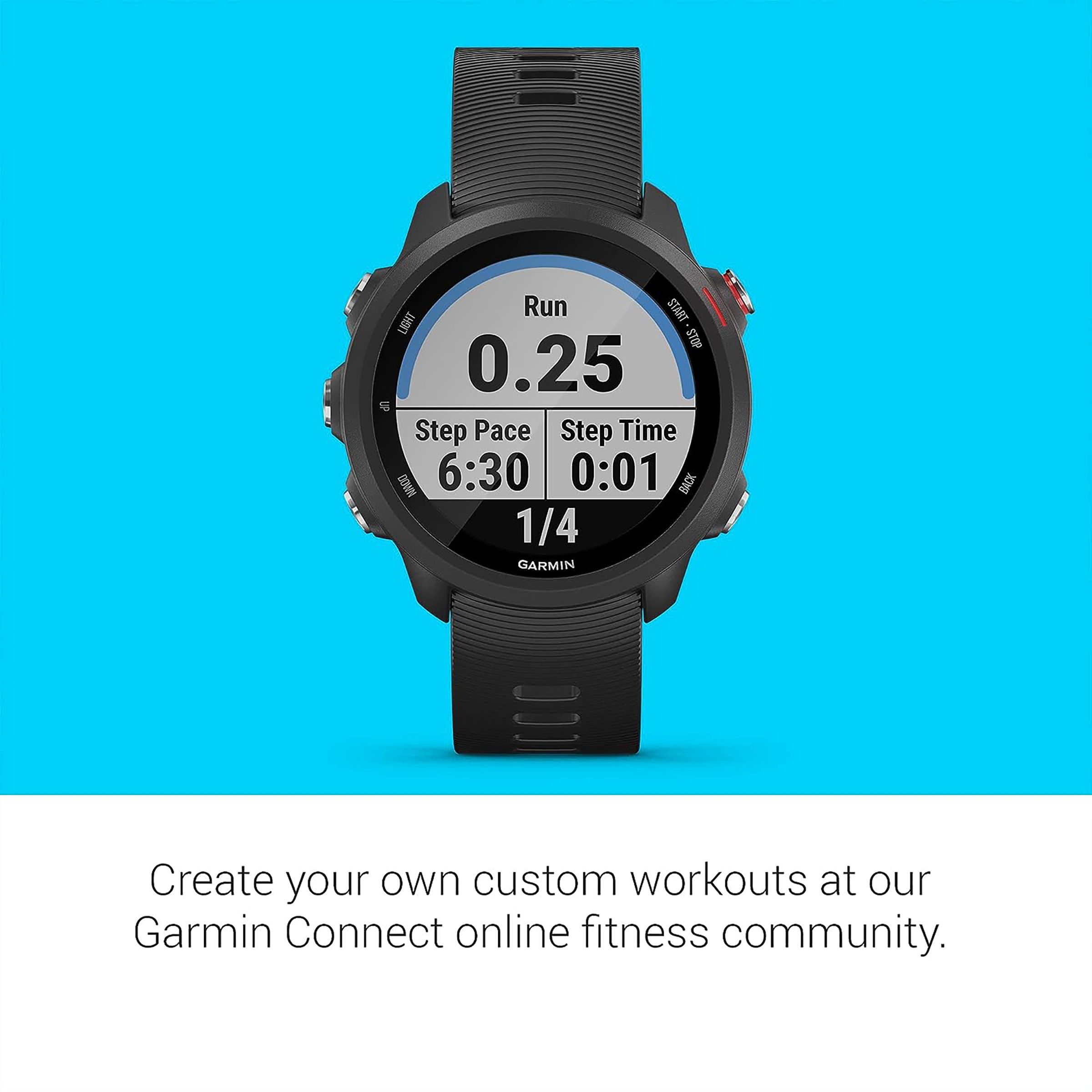 GARMIN Forerunner 245 Music Smartwatch with Activity Tracker (30.4mm with MIP Display, Water Resistant, Black Strap) GARMIN Forerunner 245 Music Smartwatch with Activity Tracker (30.4mm with MIP Display, Water Resistant, Black Strap)_5
