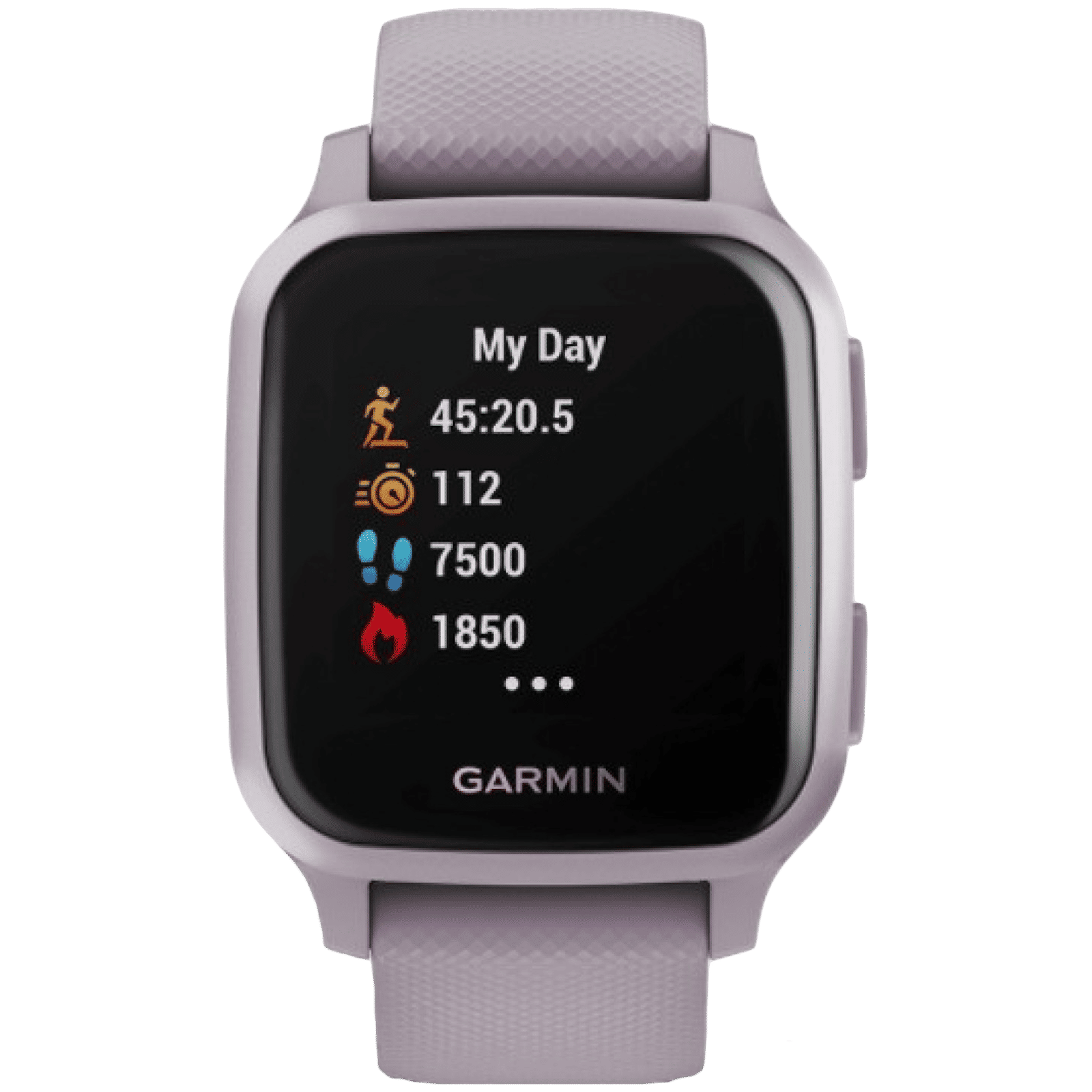GARMIN Venu Sq Smartwatch with Activity Tracker (33.1mm with MIP Display, Water Resistant, Metallic Orchid Strap)_1
