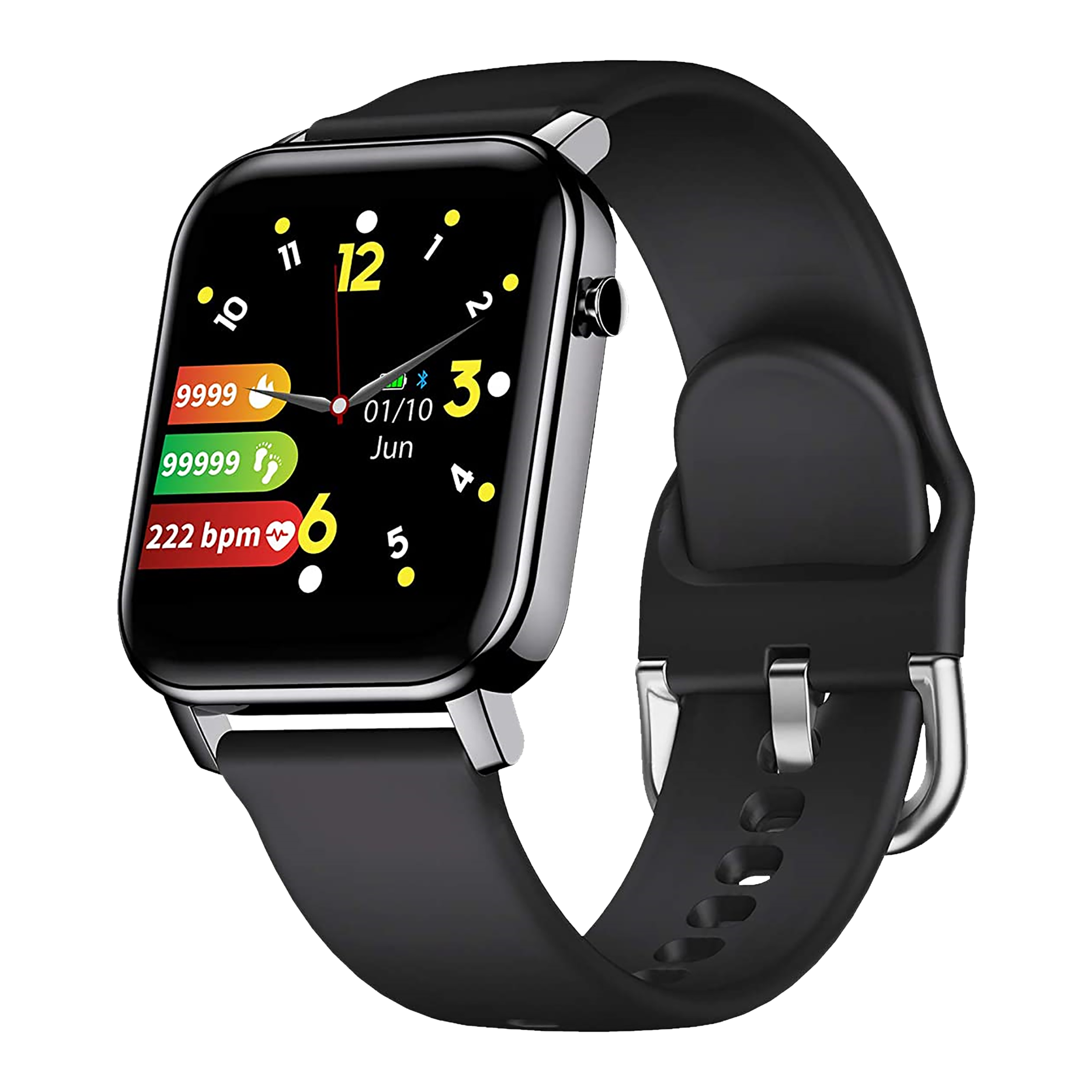 GIZmore Gizfit 908 Smartwatch with Activity Tracker (35.56mm Curved Display, IPX68 Sweat & Waterproof, Midnight Black)_4