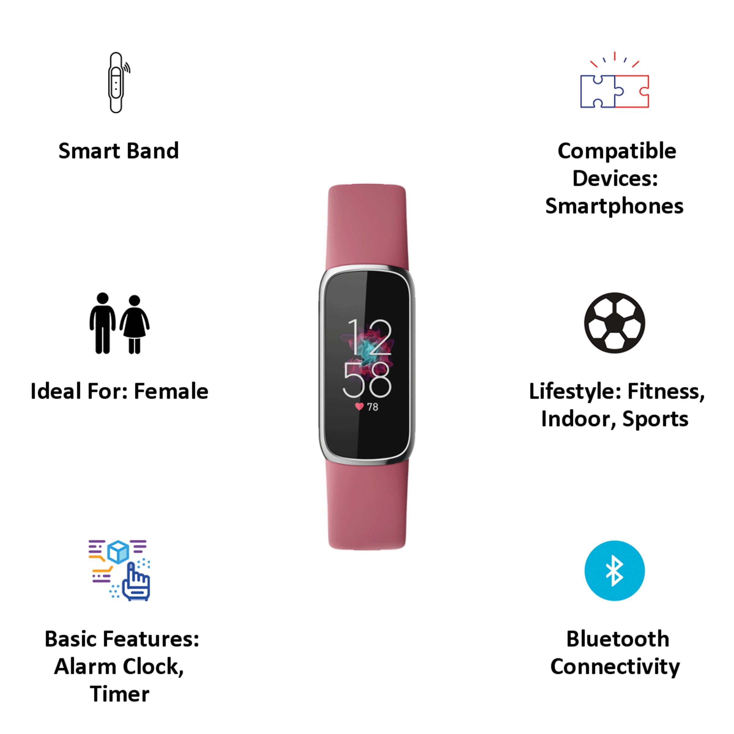 fitbit Luxe Fitness Tracker with Stress Management (0.96 Inch Always-On AMOLED Display, Water Resistant, Orchid Strap) fitbit Luxe Fitness Tracker with Stress Management (0.96 Inch Always-On AMOLED Display, Water Resistant, Orchid Strap)_6