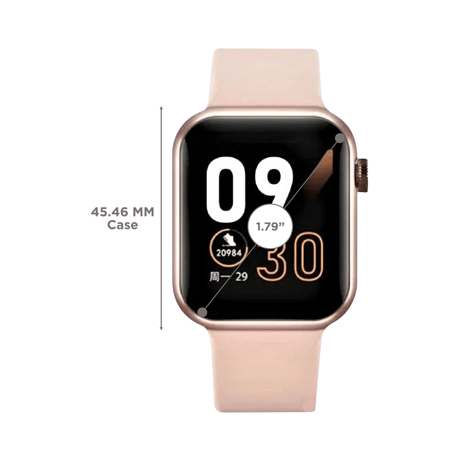 eOnz Elite Smartwatch with Activity Tracker (45.46mm AMOLED Display, IP68 Water Resistant, Rose Gold Strap)_3