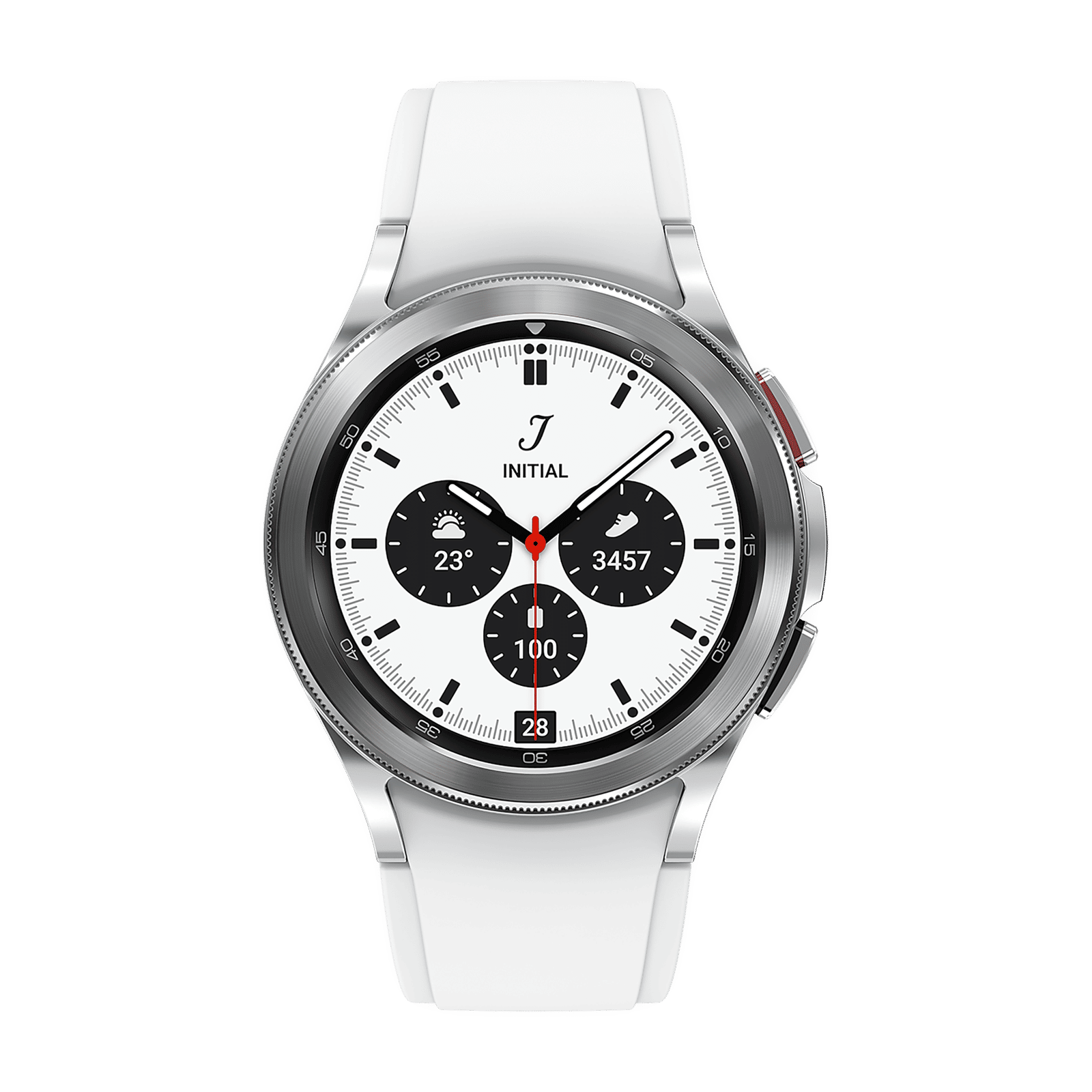 SAMSUNG Galaxy Watch4 Classic Smartwatch with Activity Tracker (42mm Super AMOLED Display, Water Resistant, Silver Strap) SAMSUNG Galaxy Watch4 Classic Smartwatch with Activity Tracker (42mm Super AMOLED Display, Water Resistant, Silver Strap)_1