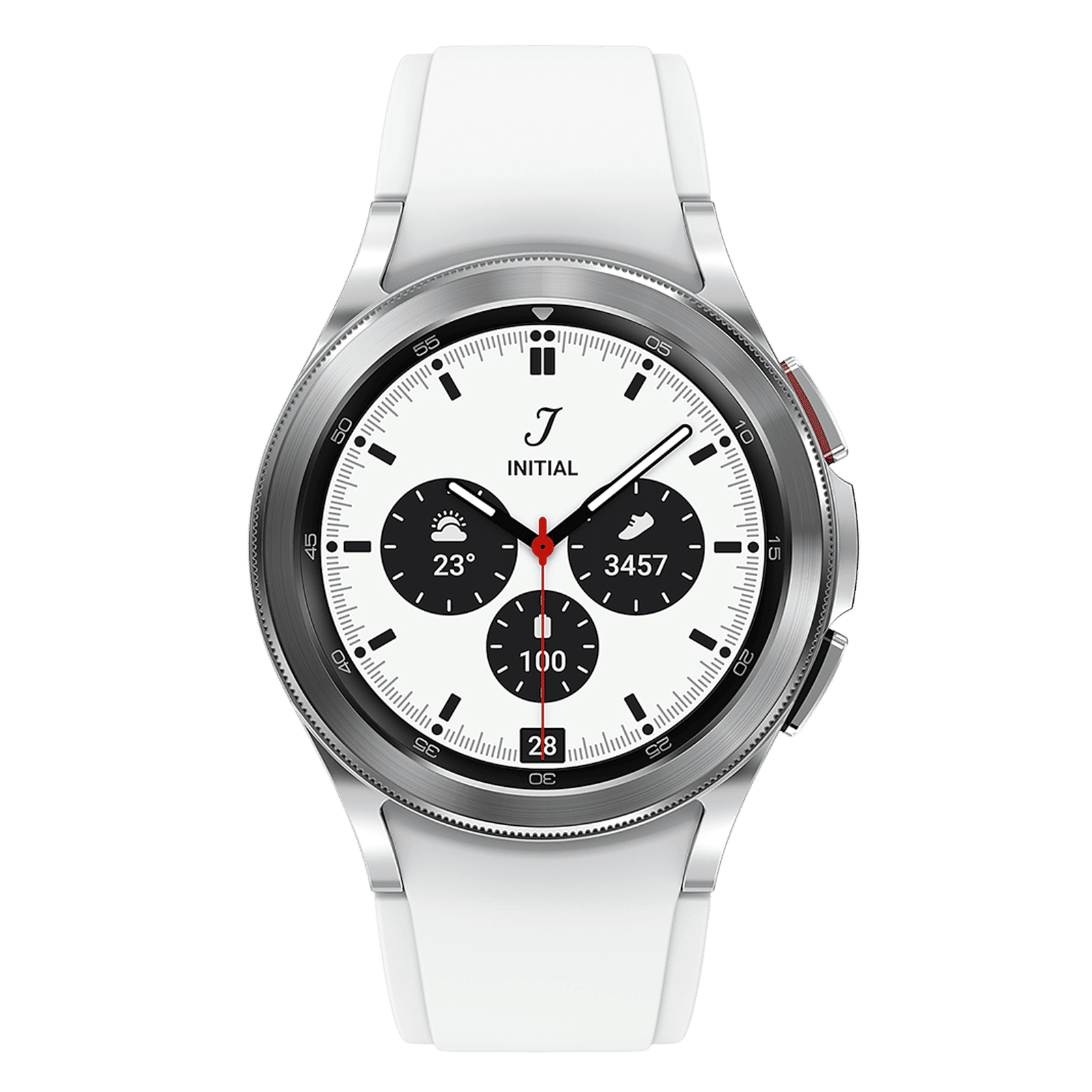 SAMSUNG Galaxy Watch4 Classic GPS+Wi-Fi+4G SIM+Bluetooth Wear OS Smartwatch (42mm Super AMOLED Display, Sweat Resistant, Silver Strap) SAMSUNG Galaxy Watch4 Classic GPS+Wi-Fi+4G SIM+Bluetooth Wear OS Smartwatch (42mm Super AMOLED Display, Sweat Resistant, Silver Strap)_1