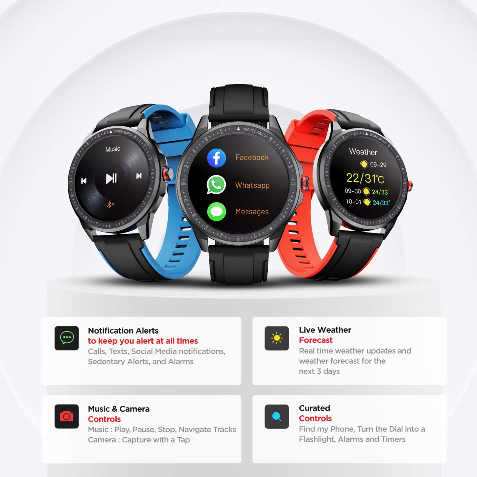 Buy boAt Flash Smartwatch with Activity Tracker (33mm LCD Display, IP68 ...