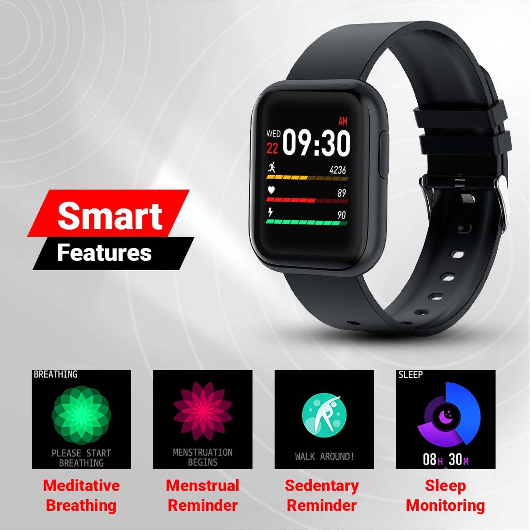 Fire-Boltt Ninja Pro BSW011 Smartwatch with Activity Tracker (33mm HD Display, IP67 Water Resistant, Black Strap)_5