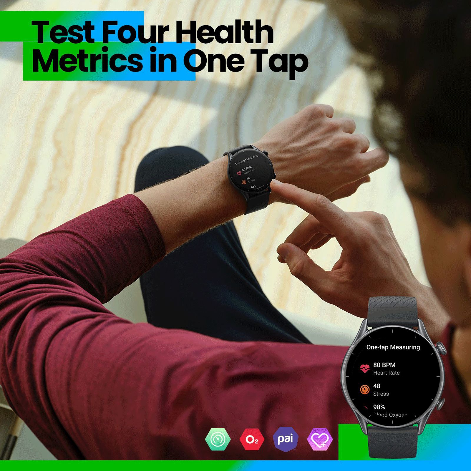 amazfit GTR 3 Smartwatch with Activity Tracker (35.3mm AMOLED Display, Water Resistant, Thunder Black Strap)_7