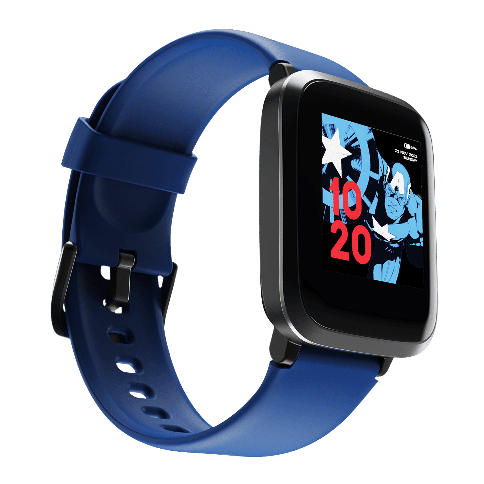 boAt Storm Captain America Marvel Edition Smartwatch with Health Monitoring (33mm 2.5D Curved Display, 5ATM Water Resistant, Captain's Blue Strap) boAt Storm Captain America Marvel Edition Smartwatch with Health Monitoring (33mm 2.5D Curved Display, 5ATM Water Resistant, Captain's Blue Strap)_4