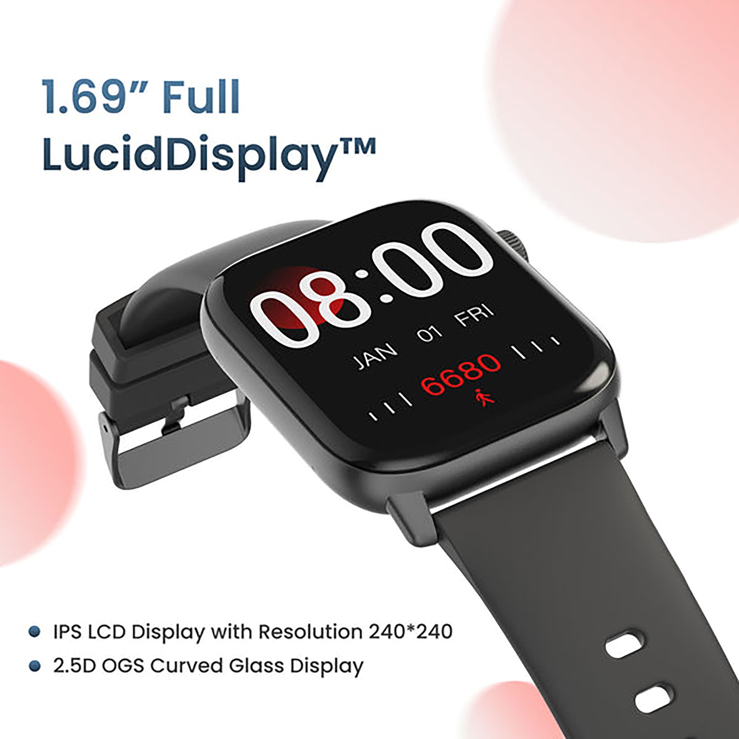 Fitshot Grip Smartwatch with Upto 7 Days Battery Life (42.92mm IPS LCD Display, IP68 Waterproof, Black Strap)_16